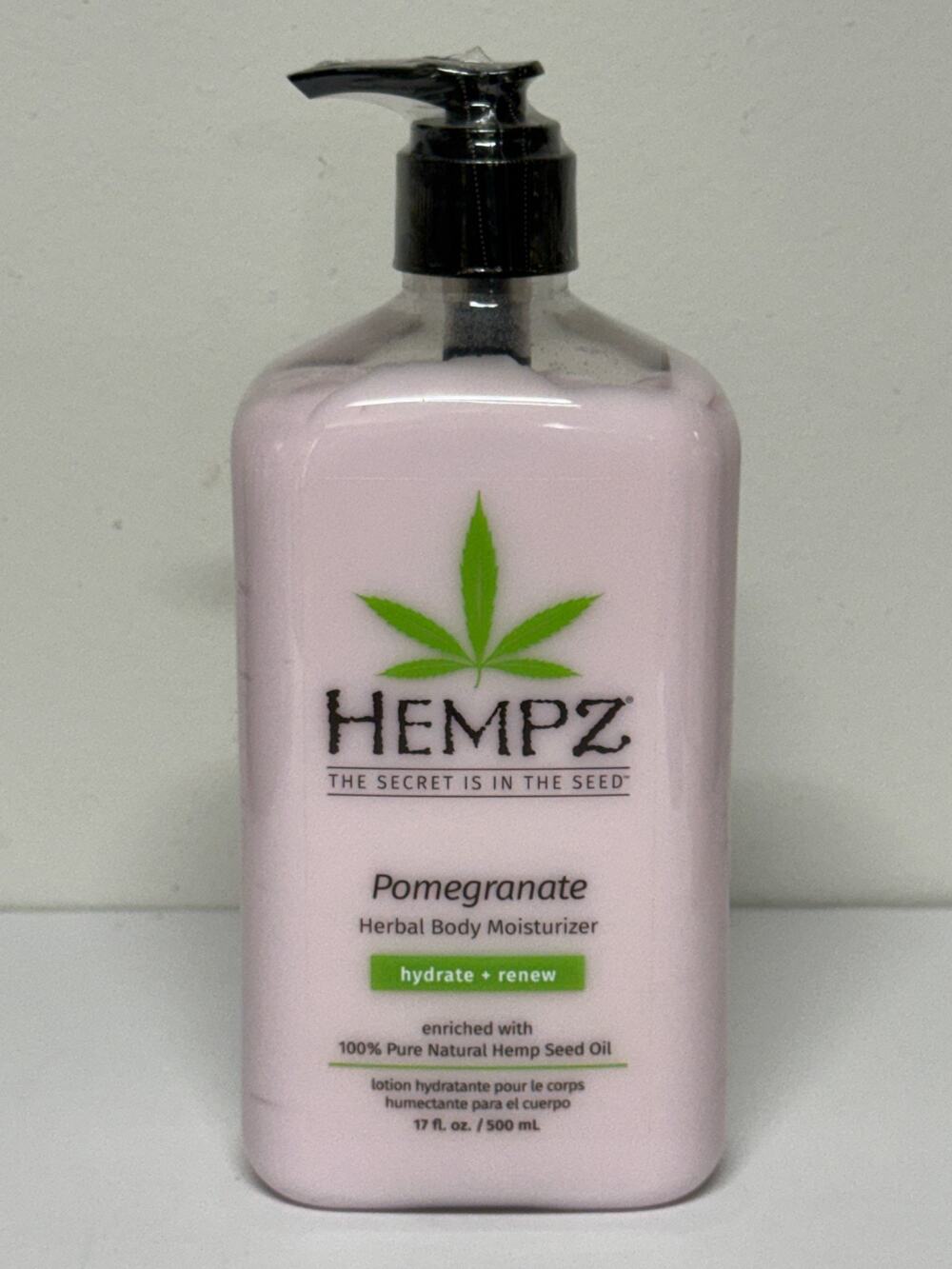 Hempz Pomegranate Herbal Body Moisturizer Lotion 17 oz NEW SEALED Hemp Seed Oil